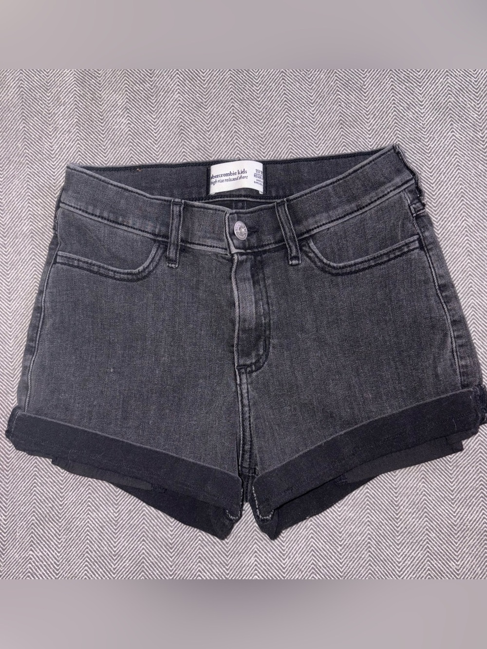 Abercrombie Kids Black Denim Jean Shorts Size 11/12